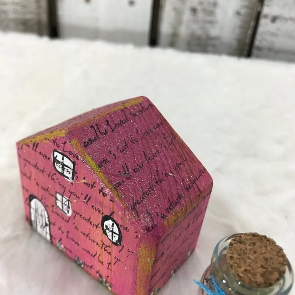 Little Wooden House by the Beach Handmade Painted - Picture 8 of 13